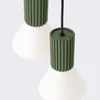 Lampa wisząca ESTRIA 3P beżowa/zielona oliwka